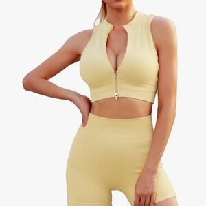 Stylish Yellow Zip-Front Camisole by [Brand]